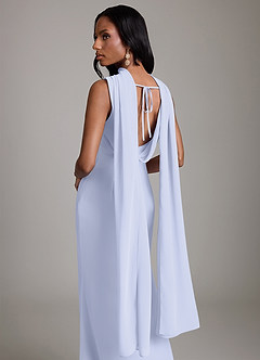 Azazie Linelle Robes de demoiselle d'honneur Robe Sirène en Mousseline de soie Plissée Lavande image9