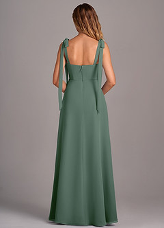 Azazie Debra Bridesmaid Dresses Eucalyptus A-Line with Pockets Chiffon Convertible Dress image3