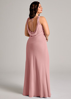 Azazie Rylina Bridesmaid Dresses Dusty Rose Mermaid Pleated Chiffon Dress image8