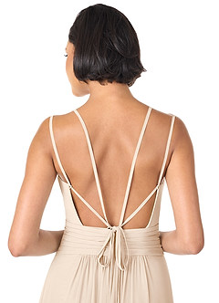 Azazie Farren Bridesmaid Dresses White Alabaster A-Line Pleated Chiffon Convertible Dress image8