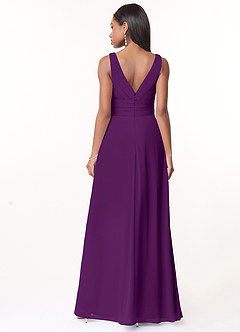 Azazie Julianna Brautjungfernkleider A-Linie Chiffon Kleid Traube image2