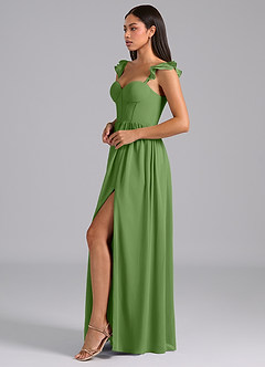 Azazie Denisse Suknie dla druhen Linia A Marszczony Szyfon Do ziemi Sukienka image3