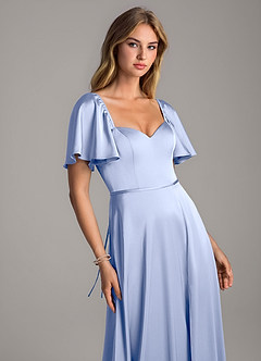 Azazie Chloe Bridesmaid Dresses Ice A-Line Sweetheart Neckline Stretch Satin Dress image6