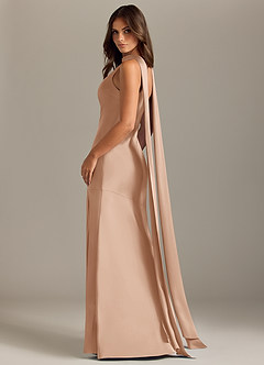 Azazie Kinsley Bridesmaid Dresses English Rose Mermaid Side Slit Stretch Satin Dress image4