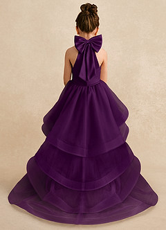 Azazie Bev Flower Girl Dresses Grape A-Line Convertible Tulle Dress image1