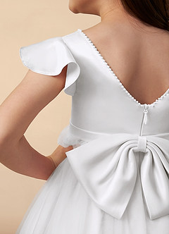 Azazie Aster Final Sale Dusty Rose A-Line with Sleeves Tulle Dress image5