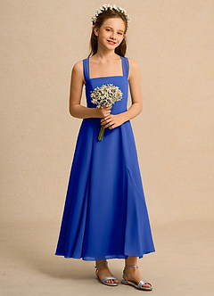 Azazie Tater Junior Formal Flower Girl Klänningar Klä A-Line i Chiffong Plisserad image5