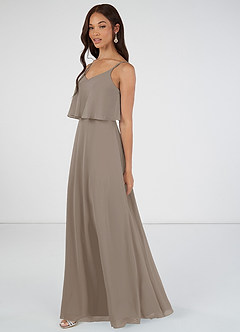 Azazie Desiree Bridesmaid Dresses A-Line Chiffon Floor-Length Dress image1