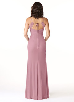Azazie Reneya Bridesmaid Dresses Vintage Mauve Mermaid Bow Mesh Dress image2