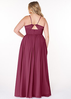 Azazie Cora Bridesmaid Dresses Mulberry A-Line Pleated Chiffon Dress image7