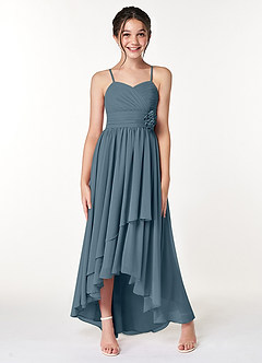 Azazie Catalina Junior Twilight A-Line Ruched Chiffon Dress image4