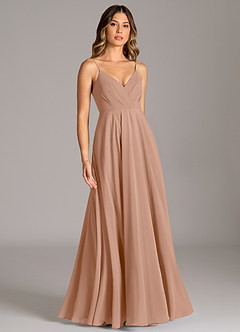 Azazie Amani Suknie dla druhen Linia A Pofałdowany Szyfon Do ziemi Sukienka image5