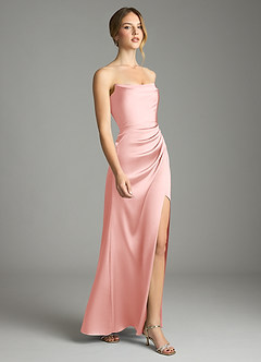 Azazie Leonis Final Sale Sangria Mermaid Pleated Stretch Satin Convertible Dress image6