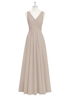Azazie Flora Bridesmaid Dresses Frost A-Line Pleated Chiffon Dress image7