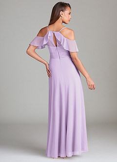 Azazie Dakota Bridesmaid Dresses Lilac A-Line Off the Shoulder Mesh Dress image4