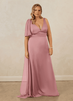 Christian Siriano Bridal for Azazie 1011 Bridesmaid Dresses Dusty Rose Mermaid Bow Stretch Satin Dress image11