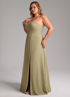 Azazie Wren Bridesmaid Dresses Moss Green A-Line Side Slit Chiffon Convertible Dress image13