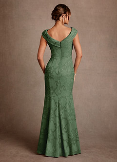 Azazie Aberdeen Klänningar till brudens mor Klä Tubklänning i Blommig Utbrändhet Plisserad Eukalyptus image2