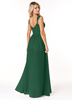 Azazie Cleobella Bridesmaid Dresses Dark Green A-Line Sweetheart Lace Chiffon Dress image5