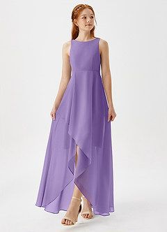 Azazie Lizette Junior Tahiti A-Line Pleated Chiffon Dress image4