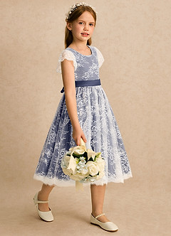 Azazie Maisie Flower Girl Klänningar Klänning A-linje i Spets image4
