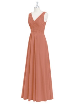Azazie Flora Bridesmaid Dresses MAI TAI A-Line Pleated Chiffon Dress image9