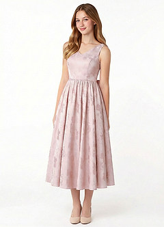 Azazie Hathaway Junior Formal Klä av A-Line i Jacquard Rosett image3