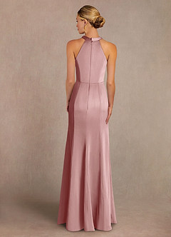 Azazie Tyra Final Sale Dusty Rose Mermaid Lace Stretch Satin Dress image3