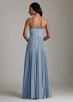 Azazie Akiko 신부 들러리 드레스 A라인 스윗하트 네크라인 쉬폰 바닥 길이 드레스 image5