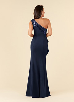 Azazie Aria vestidos de madre de la novia Vestido de Azul Marino Oscuro de Encaje de Sirena con Lentejuela image3