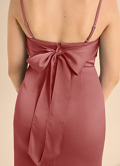 Azazie Mai Junior Antique Rose Sheath Sweetheart Neckline Stretch Satin Dress image6