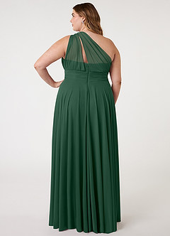Azazie Charlize Abiti da Damigella Abito A-Line in Maglia Monospalla Verde Scuro image7