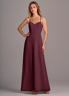 Azazie Mei Bridesmaid Dresses Cabernet A-Line Chiffon Dress image3