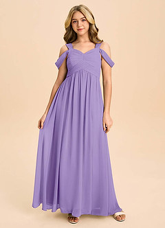 Azazie Lianne Junior Tahiti A-Line Off the Shoulder Chiffon Dress image2