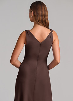 Azazie Nerine Brudtärnklänningar Klä av A-Linje i Chiffong Plisserad Ganache image7