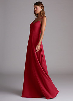 Azazie Marley Bridesmaid Dresses Scarlet A-Line Off the Shoulder Chiffon Convertible Dress image6