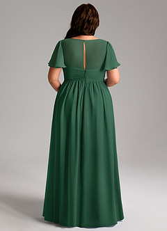 Azazie Verna Maternity Bridesmaid Dresses A-Line V-Neck Ruched Chiffon Floor-Length Dress image12
