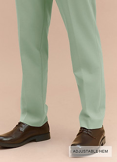 front Ethan Dusty Sage Refined Weave Performance Suit