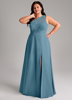 Azazie Phaedra Bridesmaid Dresses Bermuda A-Line One Shoulder Chiffon Dress image15