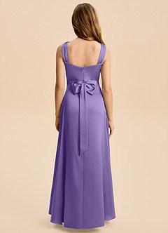 Azazie Kiki Junior Tahiti A-Line Bow Stretch Satin Dress image5