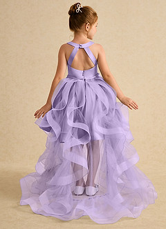 Azazie Julietta Flower Girl Dresses Lilac Ball-Gown Convertible Tulle Dress image1