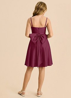 Azazie Bear Junior Mulberry A-Line Sweetheart Neckline Stretch Satin Dress image2