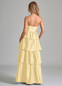 Azazie Faye Bridesmaid Dresses Butter A-Line Ruched Stretch Satin Dress image7