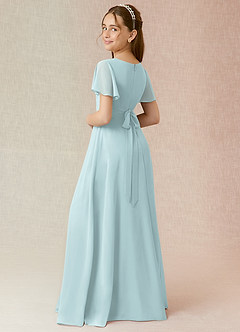 Azazie Induh Junior Mist A-Line Ruched Chiffon Dress image2