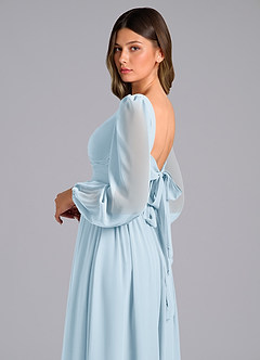 Azazie Zeya Bridesmaid Dresses Sky Blue A-Line Long Sleeve Chiffon Dress image6