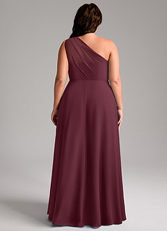 Azazie Phaedra Bridesmaid Dresses Cabernet A-Line One Shoulder Chiffon Dress image8