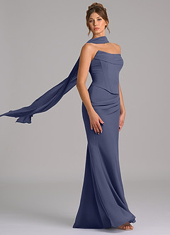 Azazie Sorrel Bridesmaid Dresses Stormy Mermaid Corset Chiffon Dress image3