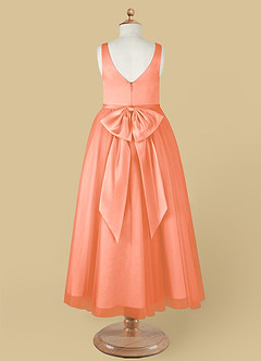 Azazie Marybell Flower Girl Dresses Sunset A-Line Bow Tulle Dress image10