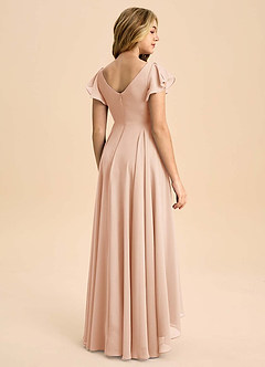 Azazie Caria Junior English Rose A-Line Pleated Chiffon Dress image2