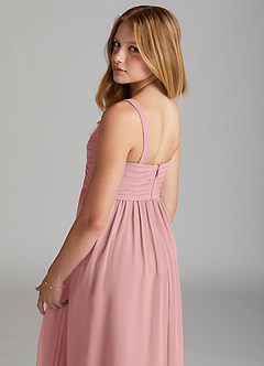 Azazie Chanel Junior Dusty Rose A-Line Sweetheart Neckline Chiffon Dress image5